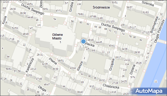 Gdańsk, Mariacka, 2/3, mapa Gdańska