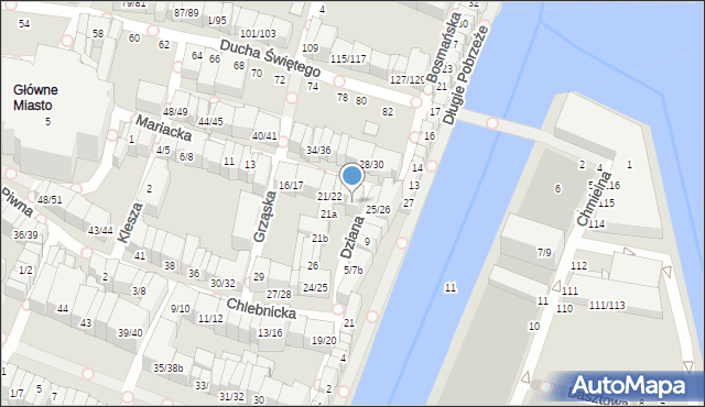 Gdańsk, Mariacka, 23/24, mapa Gdańska