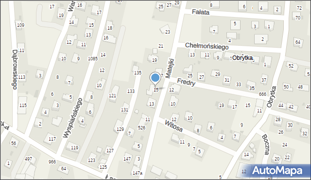 Gdów, Matejki Jana, 15, mapa Gdów