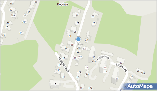 Gdynia, Manganowa, 20B, mapa Gdyni