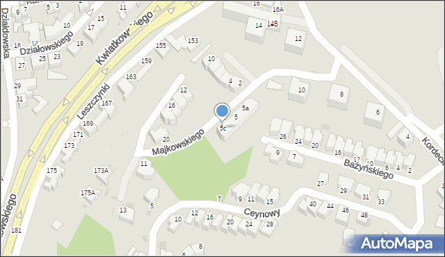 Gdynia, Majkowskiego Aleksandra, dr., 5c, mapa Gdyni