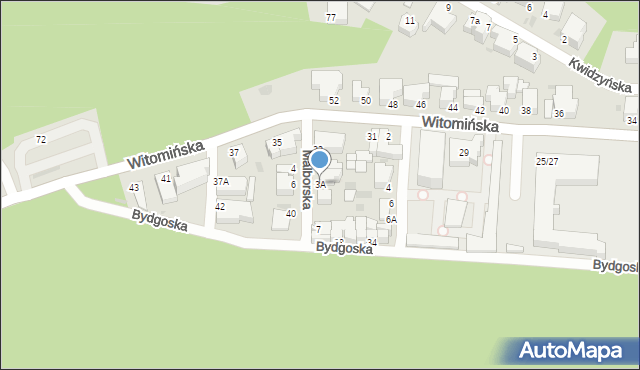 Gdynia, Malborska, 3A, mapa Gdyni