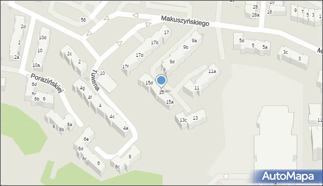 Gdynia, Makuszyńskiego Kornela, 15, mapa Gdyni