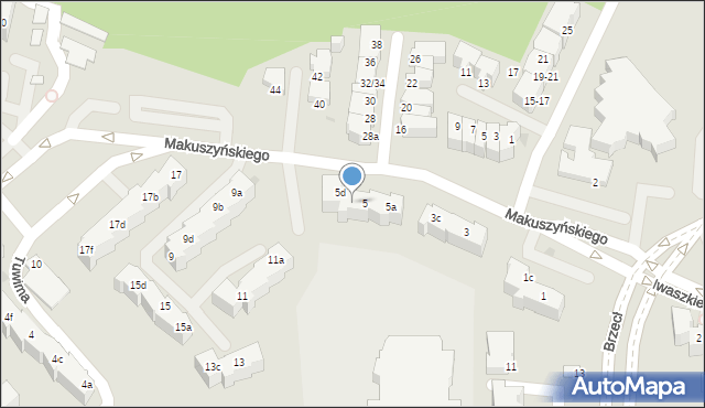 Gdynia, Makuszyńskiego Kornela, 5c, mapa Gdyni