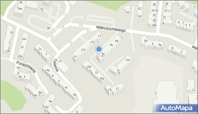 Gdynia, Makuszyńskiego Kornela, 9e, mapa Gdyni