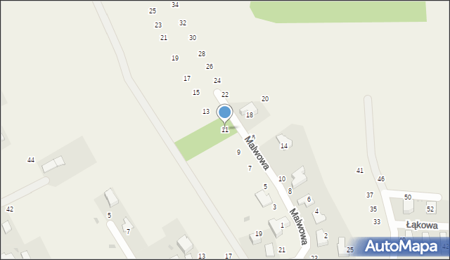 Giebułtów, Malwowa, 11, mapa Giebułtów