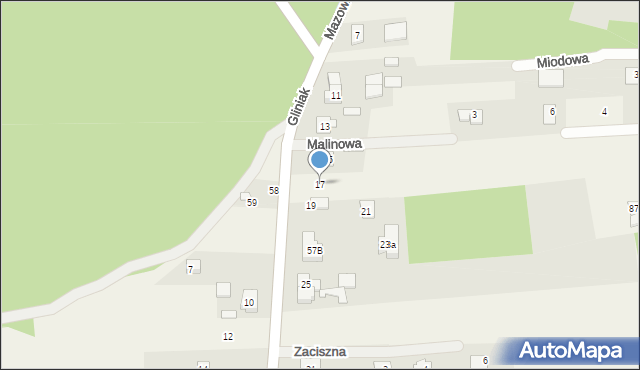 Gliniak, Mazowiecka, 17, mapa Gliniak