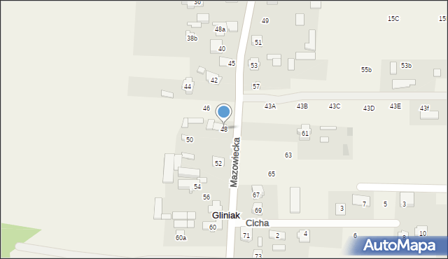 Gliniak, Mazowiecka, 48, mapa Gliniak