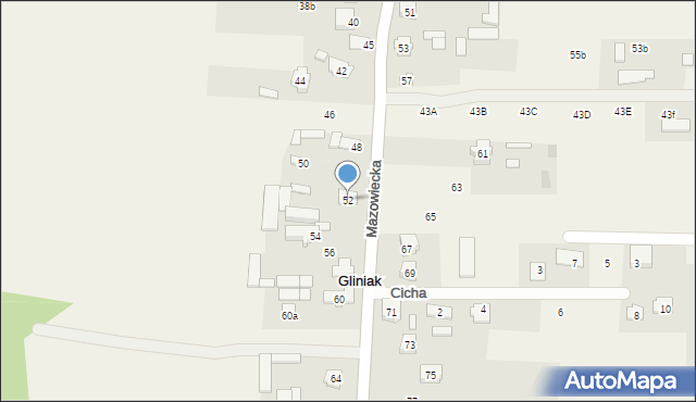 Gliniak, Mazowiecka, 52, mapa Gliniak