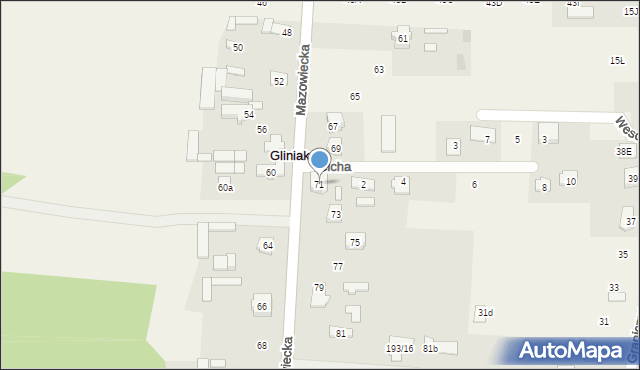 Gliniak, Mazowiecka, 71, mapa Gliniak