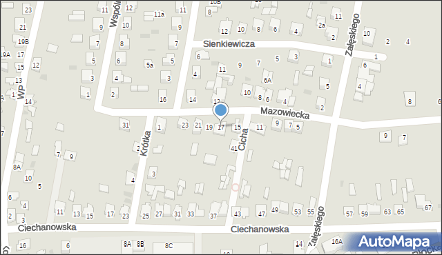 Glinojeck, Mazowiecka, 17, mapa Glinojeck