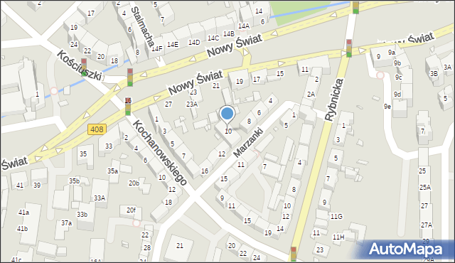 Gliwice, Marzanki, 10, mapa Gliwic