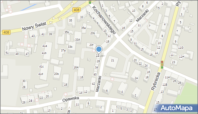 Gliwice, Marzanki, 24, mapa Gliwic