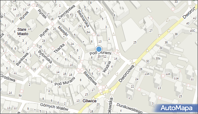 Gliwice, Matejki Jana, 10, mapa Gliwic