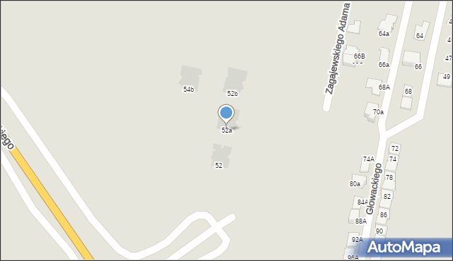Gliwice, Mazowieckiego Tadeusza, 52a, mapa Gliwic