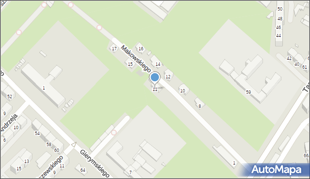 Gliwice, Makowskiego Tadeusza, 11, mapa Gliwic