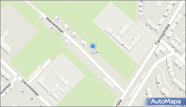Gliwice, Makowskiego Tadeusza, 8, mapa Gliwic