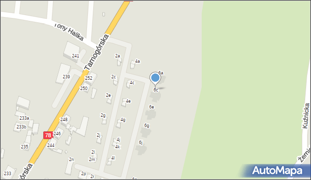 Gliwice, Mazurska, 6c, mapa Gliwic