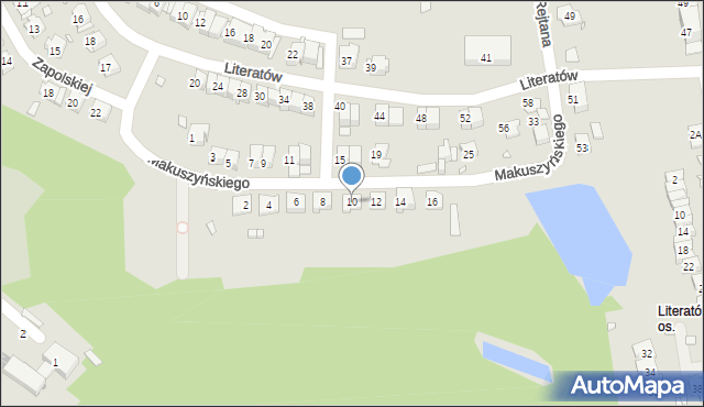 Gliwice, Makuszyńskiego Kornela, 10, mapa Gliwic