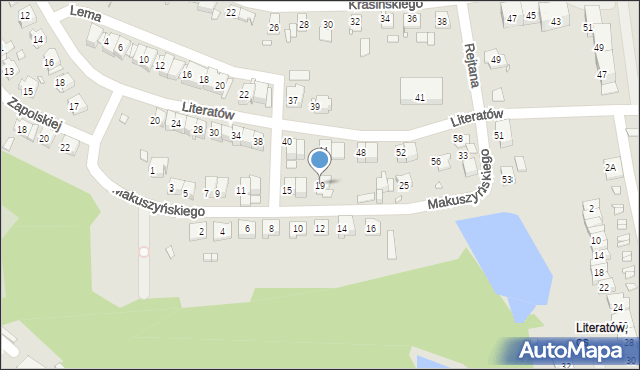 Gliwice, Makuszyńskiego Kornela, 19, mapa Gliwic