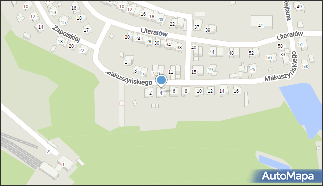 Gliwice, Makuszyńskiego Kornela, 4, mapa Gliwic