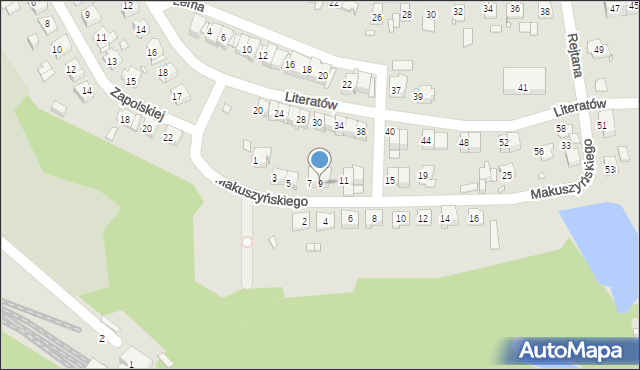 Gliwice, Makuszyńskiego Kornela, 9, mapa Gliwic