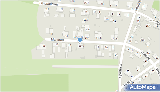 Głogów, Marcowa, 11, mapa Głogów