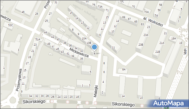 Głogów, Matejki Jana, 7, mapa Głogów