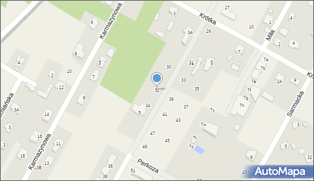 Głosków, Mazurka, 32, mapa Głosków