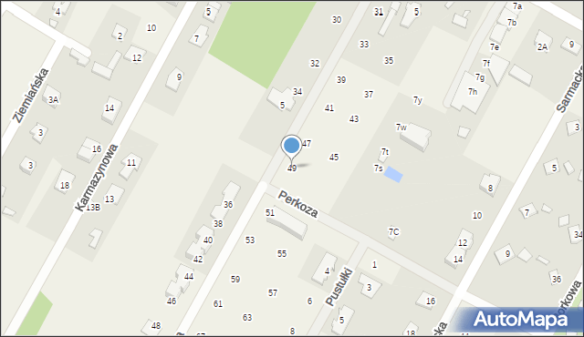 Głosków, Mazurka, 49, mapa Głosków