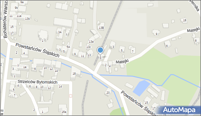 Głuchołazy, Matejki Jana, 1, mapa Głuchołazy