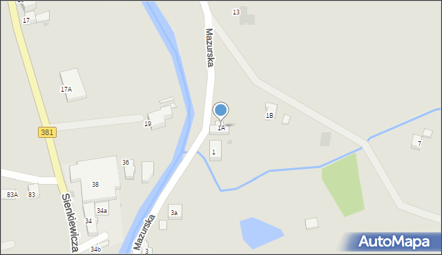 Głuszyca, Mazurska, 1A, mapa Głuszyca