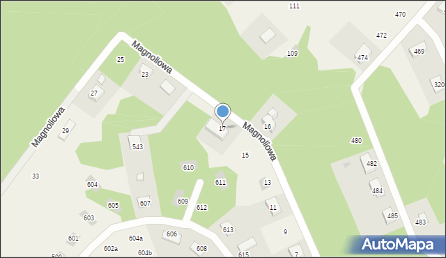 Gniewomirowice, Magnoliowa, 17, mapa Gniewomirowice