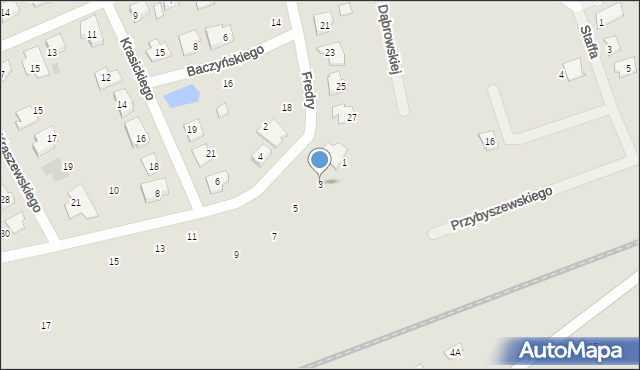 Gniezno, Makuszyńskiego Kornela, 3, mapa Gniezna
