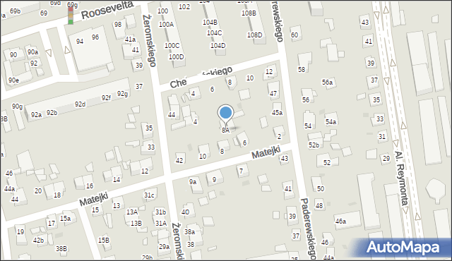 Gniezno, Matejki Jana, 8A, mapa Gniezna