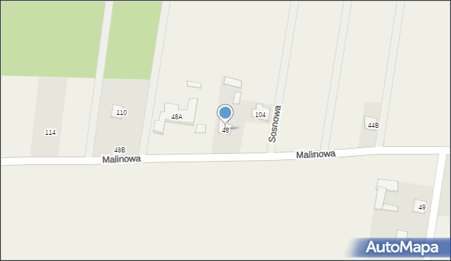 Gniła, Malinowa, 106, mapa Gniła