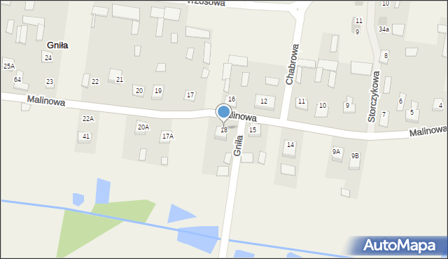 Gniła, Malinowa, 31, mapa Gniła