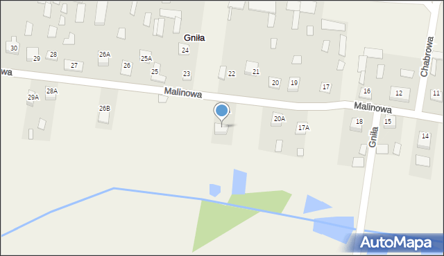 Gniła, Malinowa, 41, mapa Gniła