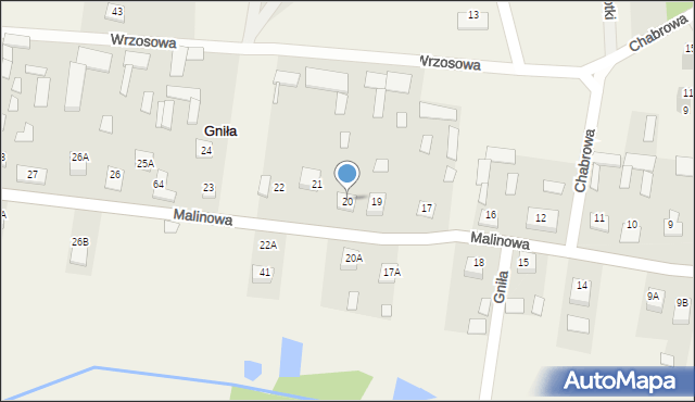 Gniła, Malinowa, 52, mapa Gniła