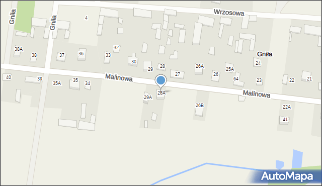 Gniła, Malinowa, 59, mapa Gniła