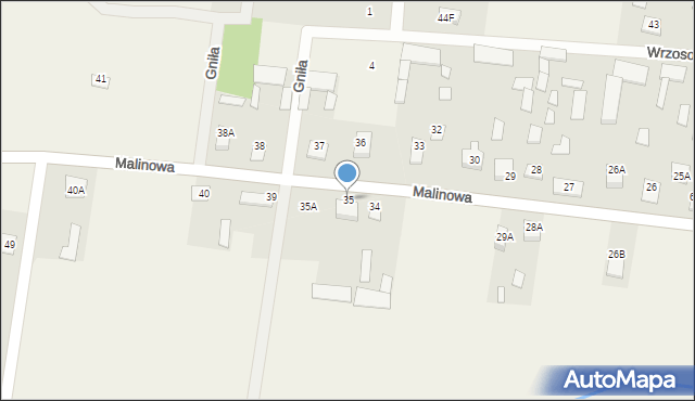 Gniła, Malinowa, 71, mapa Gniła