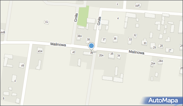 Gniła, Malinowa, 75, mapa Gniła