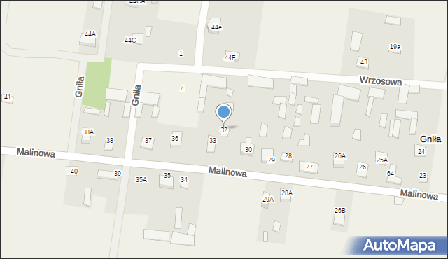 Gniła, Malinowa, 80, mapa Gniła