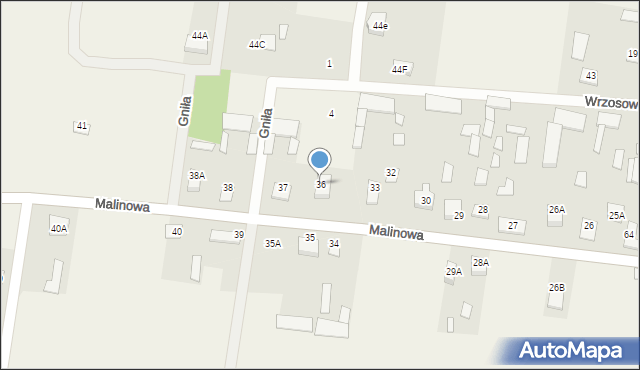 Gniła, Malinowa, 84, mapa Gniła