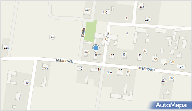 Gniła, Malinowa, 88, mapa Gniła
