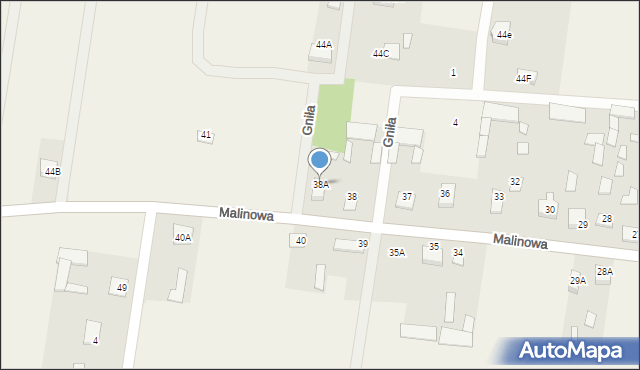 Gniła, Malinowa, 90, mapa Gniła