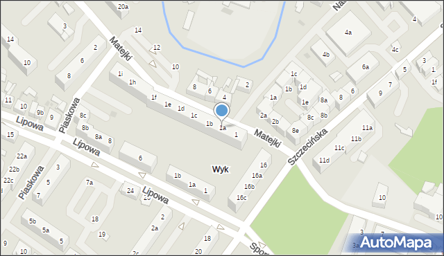 Goleniów, Matejki Jana, 1a, mapa Goleniów