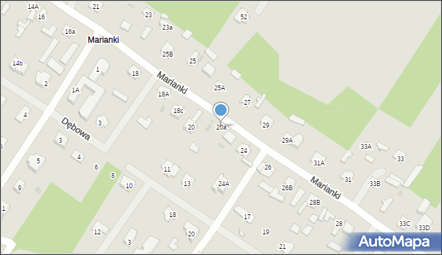 Góra Kalwaria, Marianki, 20a, mapa Góra Kalwaria