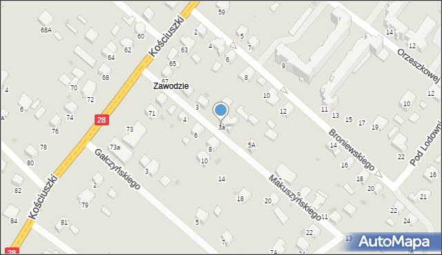 Gorlice, Makuszyńskiego Kornela, 3a, mapa Gorlic