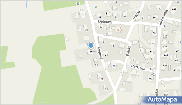 Gorzów, Małowy, 25, mapa Gorzów